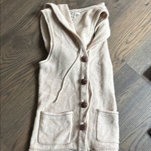 Banana Republic Beige Hooded Sweater Vest